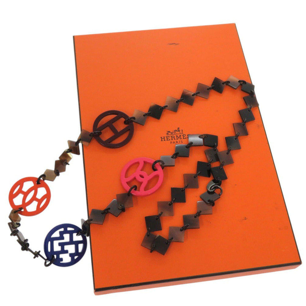 HERMES Necklace Buffalo horn multicolor Long necklace DIVA Women