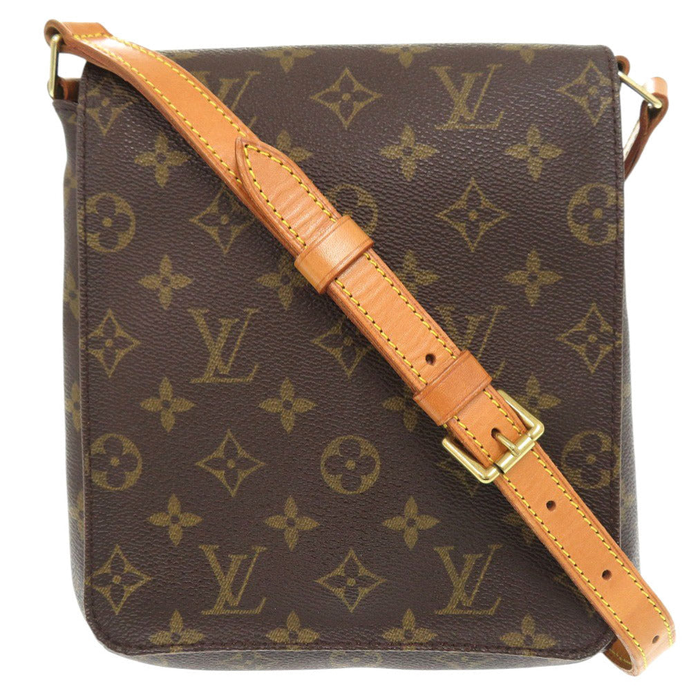 LOUIS VUITTON Shoulder Bag M51258 Monogram PVC coated canvas, leather Brown strap Monogram Musette Salsa Short Women