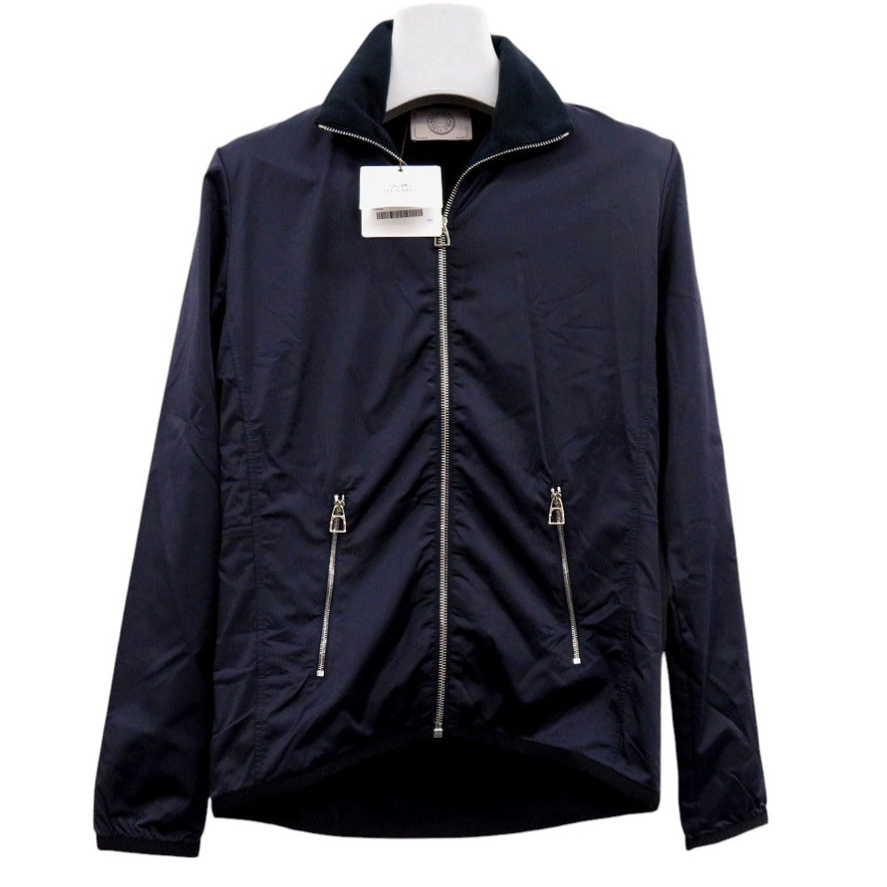 HERMES Nylon jacket 800165E  Nylon Navy Warm-up fleece jacket mens S
