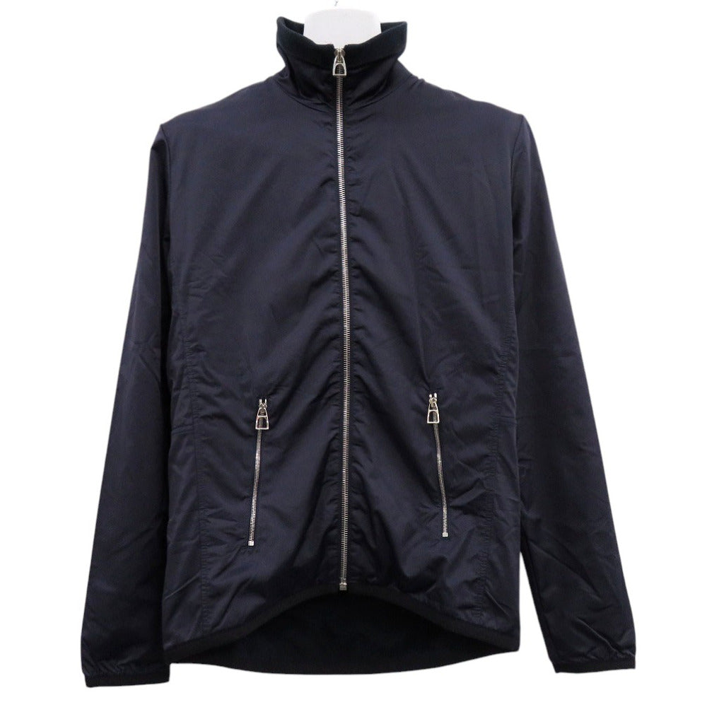 HERMES Nylon jacket 800165E  Nylon Navy Warm-up fleece jacket mens S