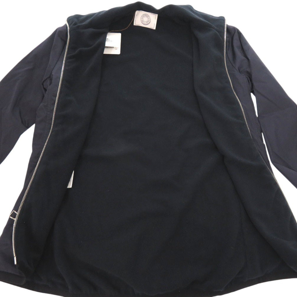 HERMES Nylon jacket 800165E  Nylon Navy Warm-up fleece jacket mens S