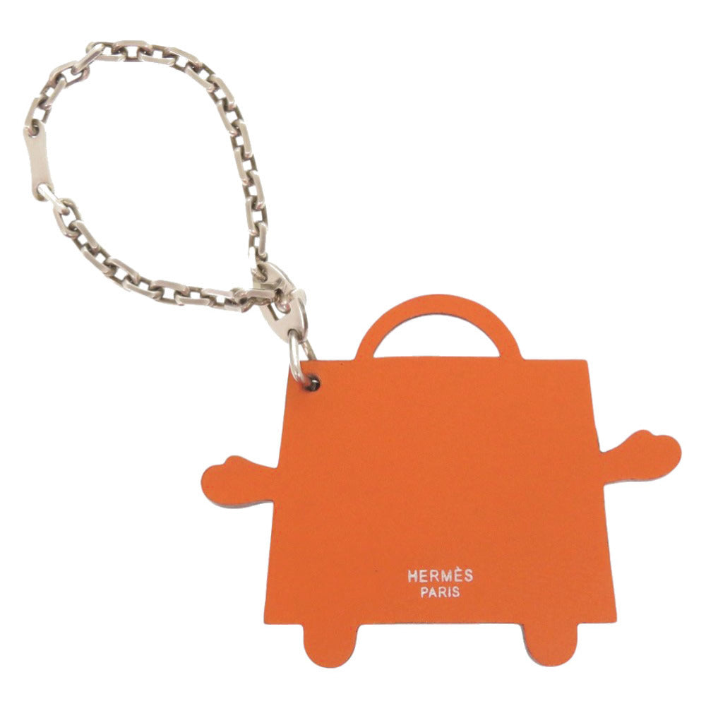 HERMES key ring Votadelakt, Silver925 Orange Kelly doll Women