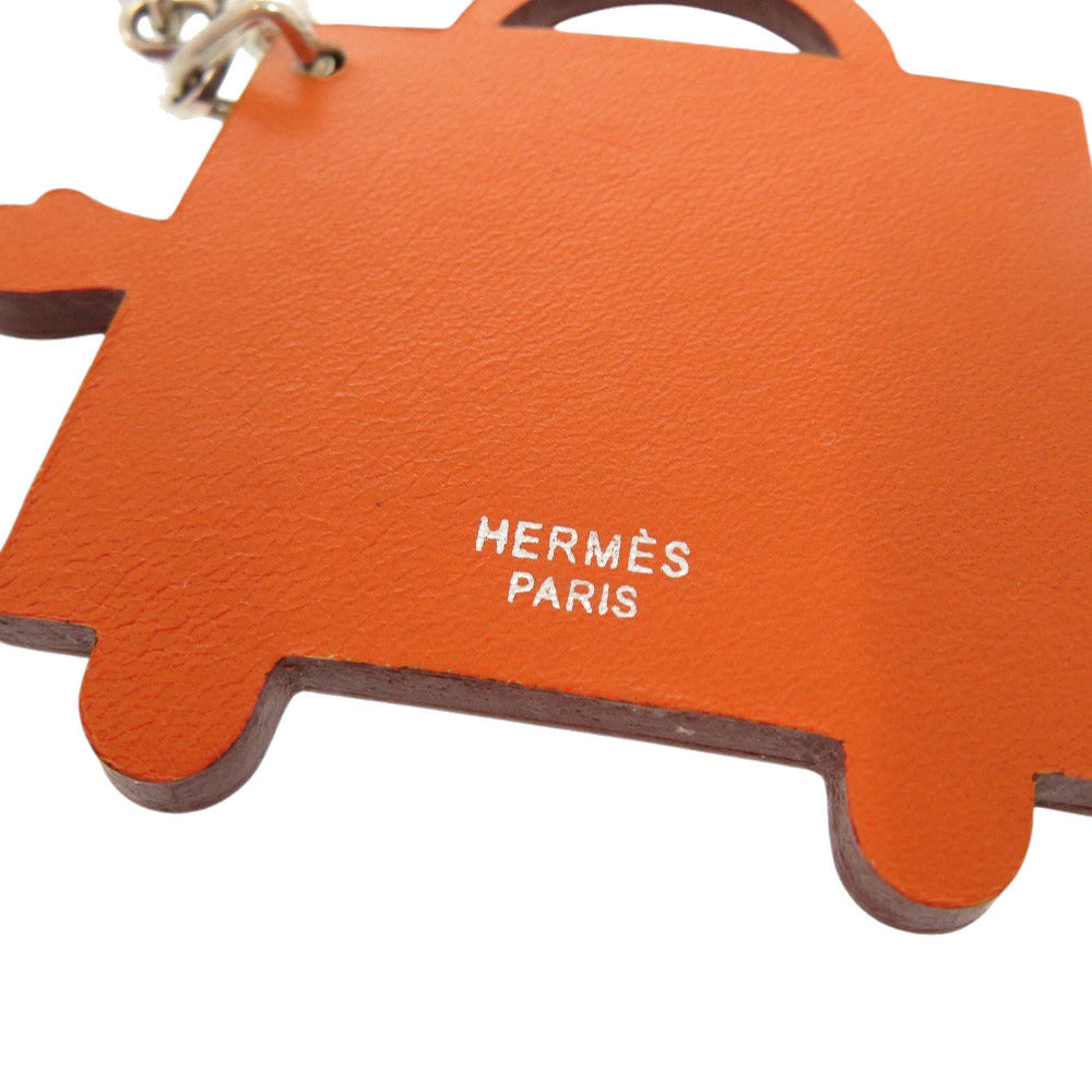 HERMES key ring Votadelakt, Silver925 Orange Kelly doll Women