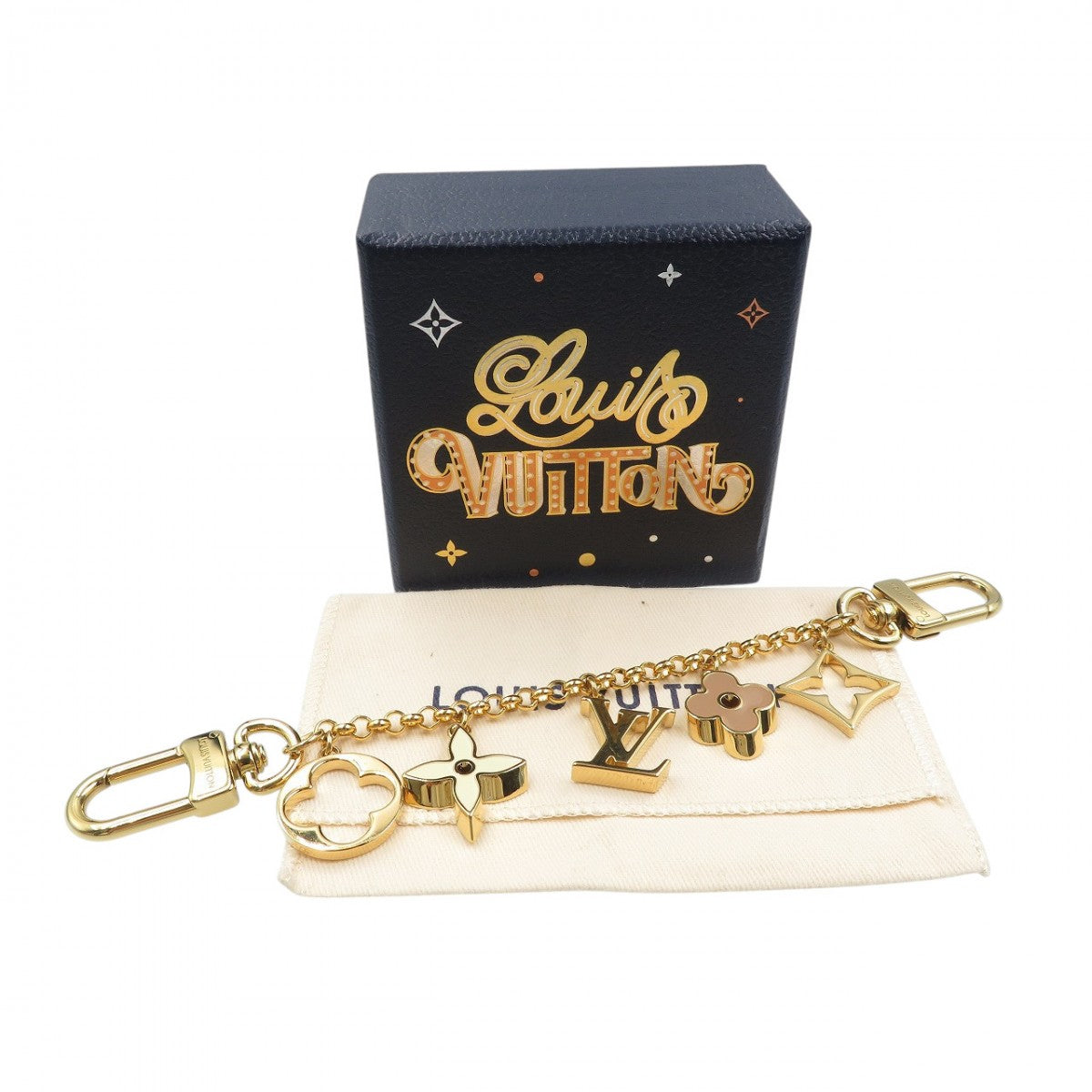 LOUIS VUITTON key ring M01413 metal gold Chain Fleur de Monogram unisex(Unisex)