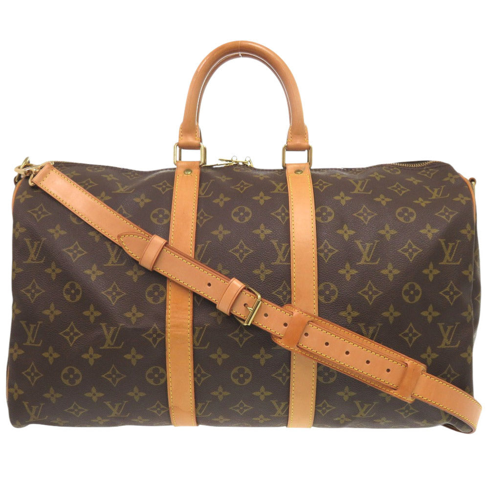 LOUIS VUITTON Boston Duffel bag M41418 Monogram canvas Brown Monogram Keepall bandouliere45 mens