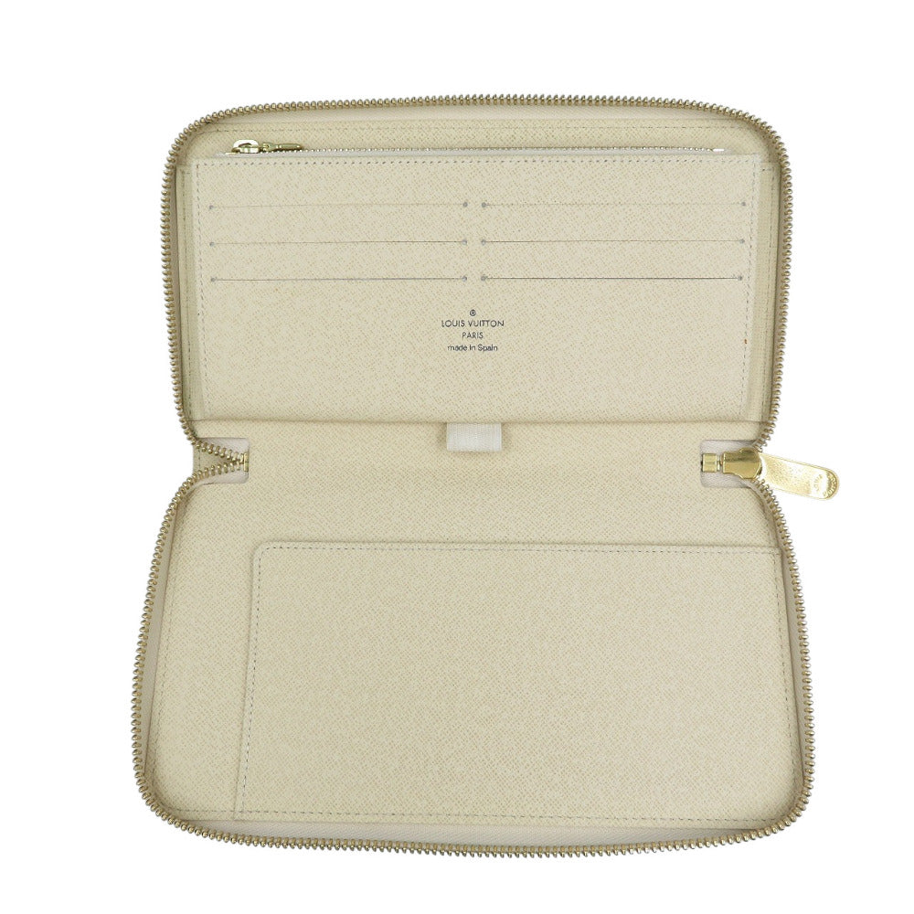 LOUIS VUITTON Long Wallet Purse N60012 Damier Azur Canvas white Damier Azur Zippy Organizer