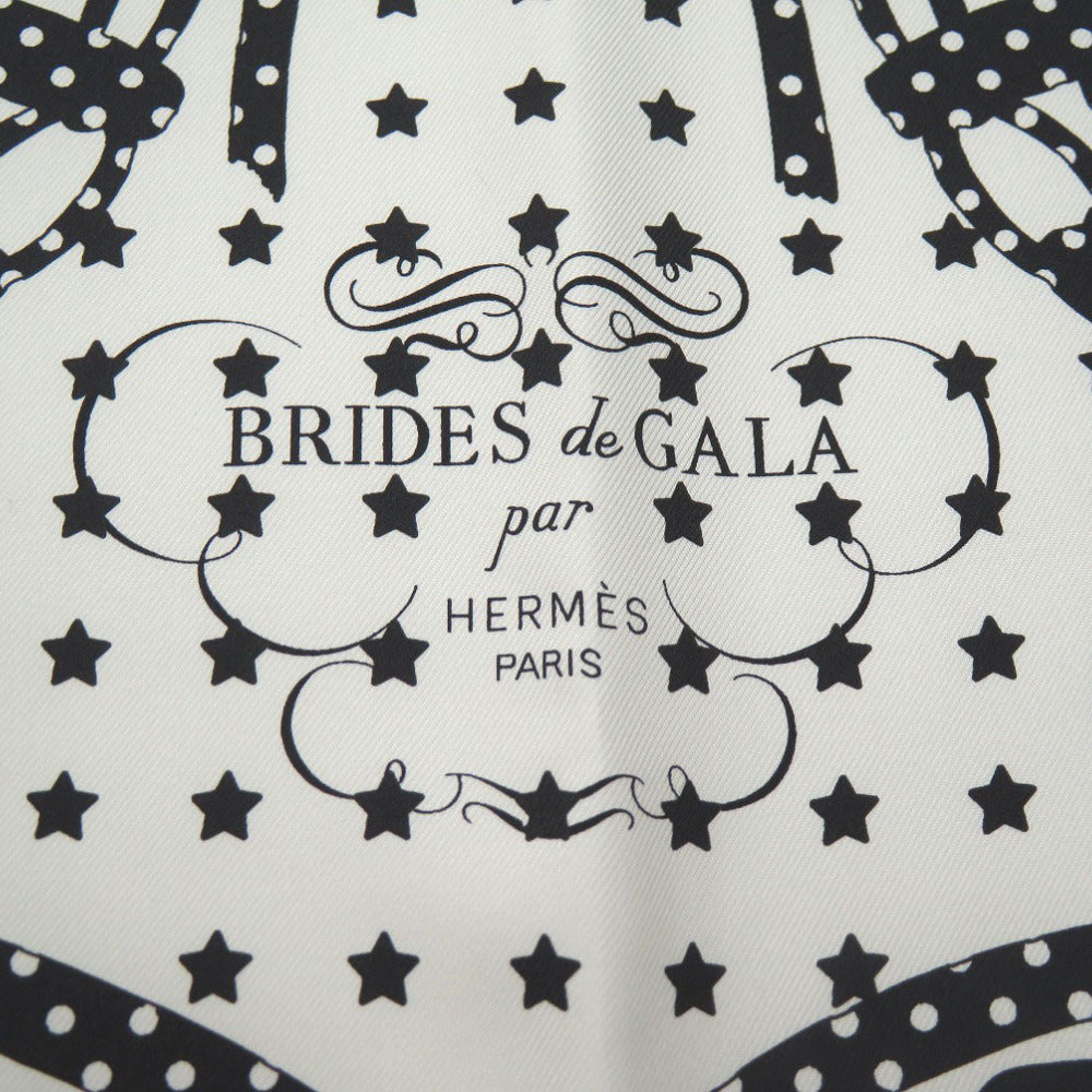 HERMES scarf silk BLANK Dots Frill Carre70 Brides de Gala Women