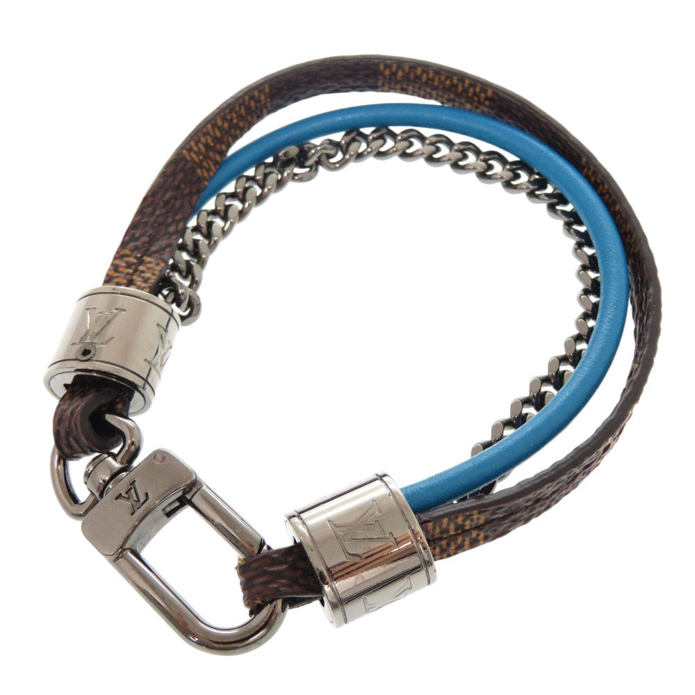 LOUIS VUITTON bracelet Damier canvas, leather Brown Damier Brasserie LV Treble mens