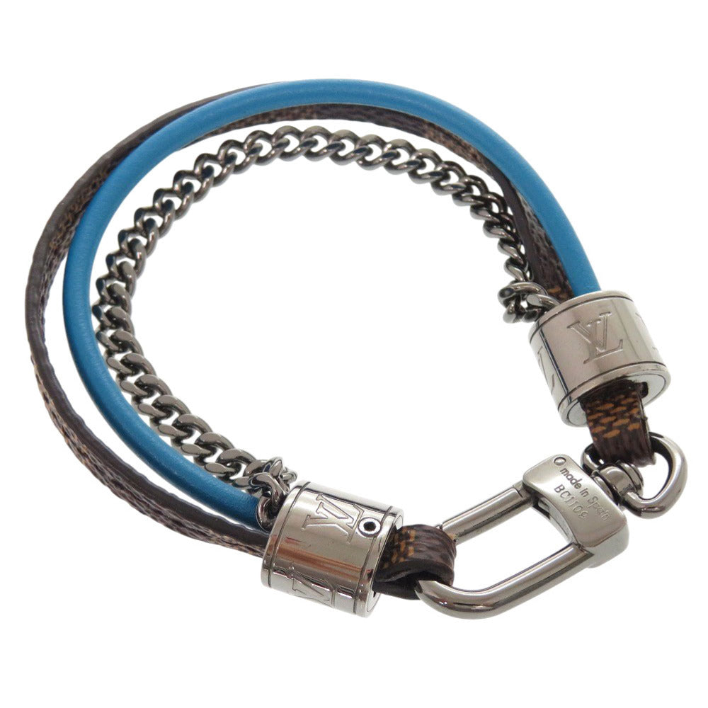 LOUIS VUITTON bracelet Damier canvas, leather Brown Damier Brasserie LV Treble mens