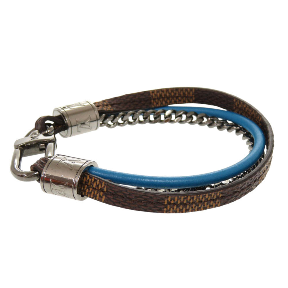 LOUIS VUITTON bracelet Damier canvas, leather Brown Damier Brasserie LV Treble mens
