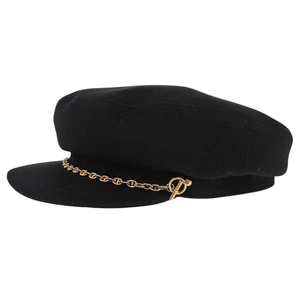 HERMES Other hats cashmere black Casquette Belleil Chene Dunkle Women 58
