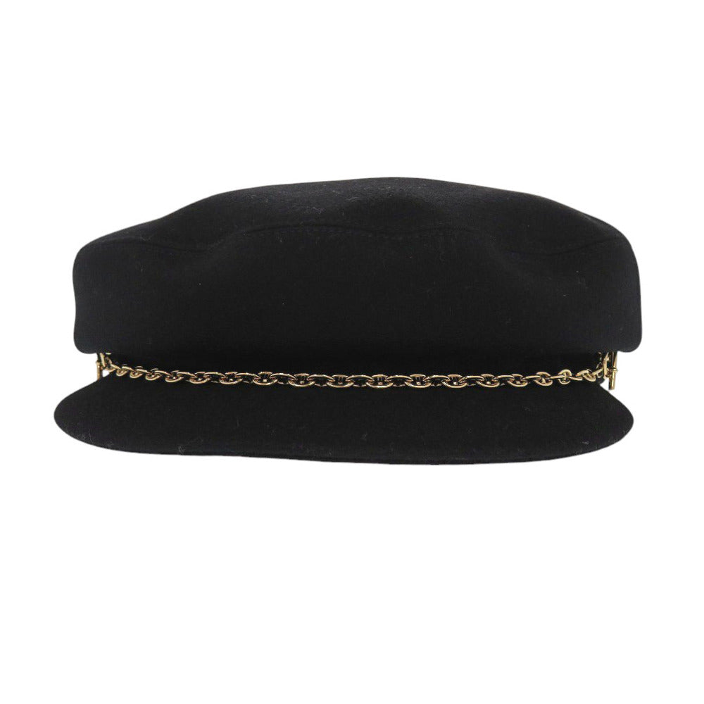 HERMES Other hats cashmere black Casquette Belleil Chene Dunkle Women 58