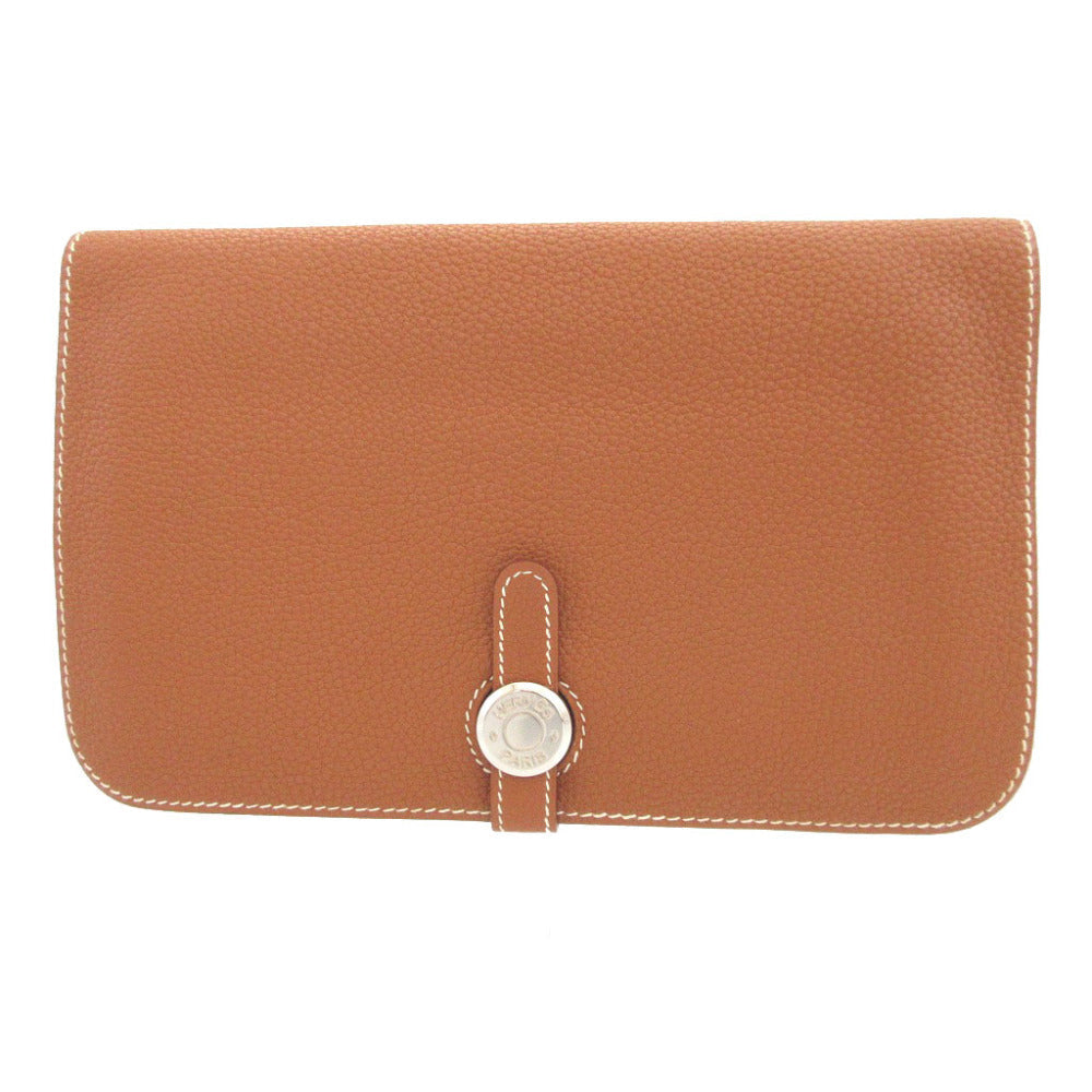 HERMES Long Wallet Purse Togo gold Dogon GM unisex(Unisex)