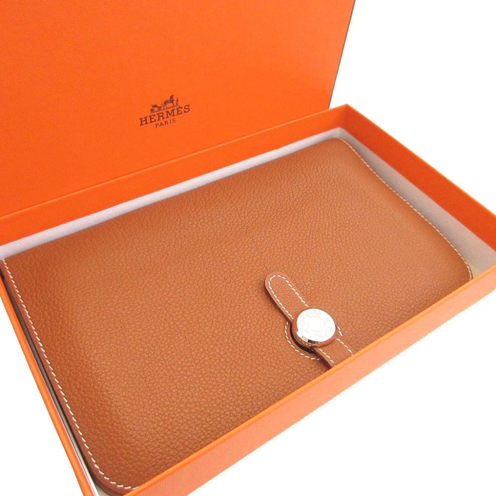 HERMES Long Wallet Purse Togo gold Dogon GM unisex(Unisex)