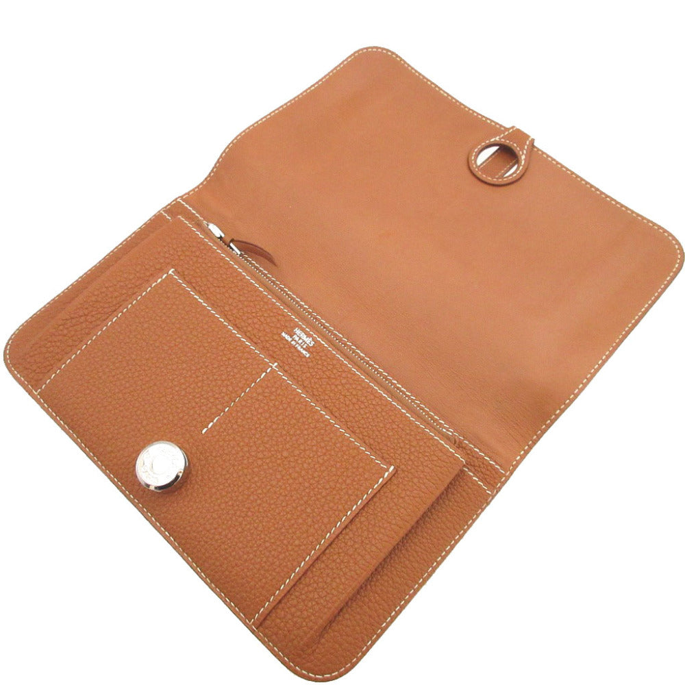 HERMES Long Wallet Purse Togo gold Dogon GM unisex(Unisex)