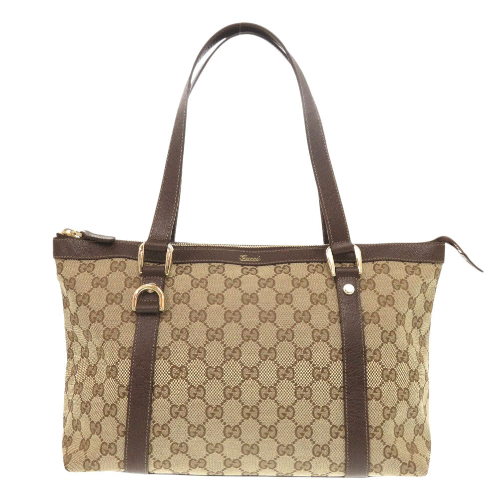 GUCCI Handbag 141470 02026 GG canvas, leather beige Women