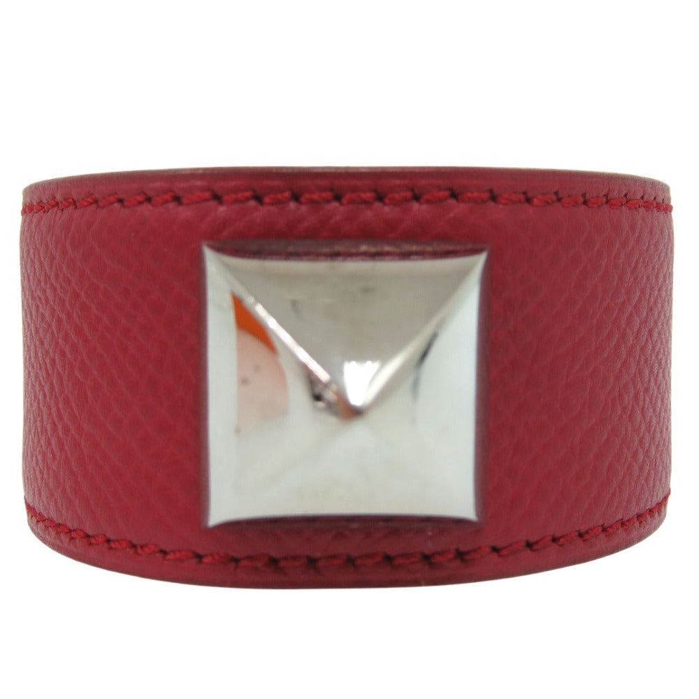 HERMES Bangle leather Red Medor Women
