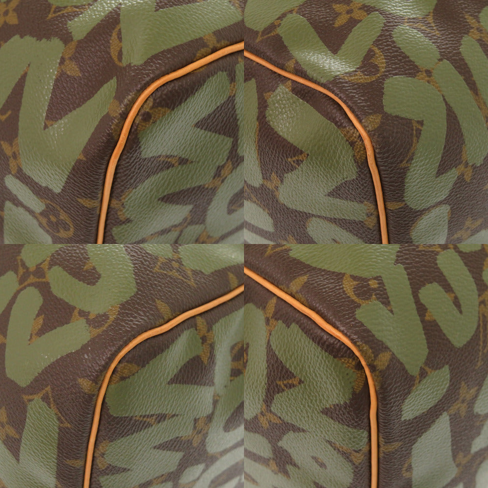 LOUIS VUITTON Boston Duffel bag M92196 Monogram canvas khaki Monogram graffiti Keepall 50 mens