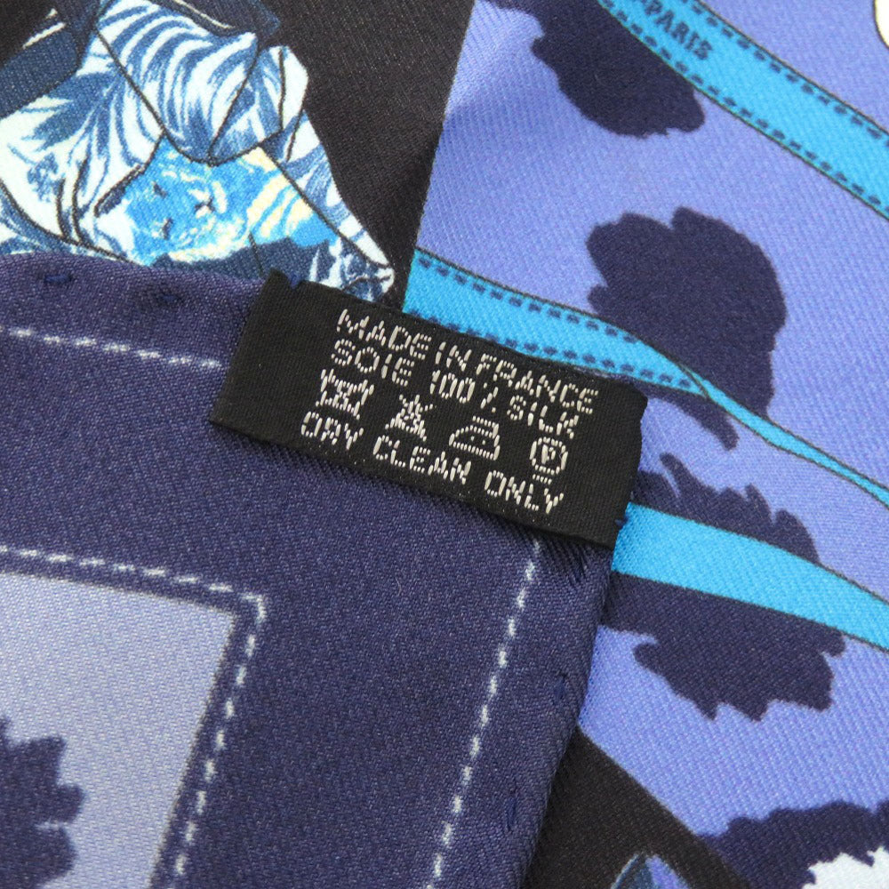 HERMES scarf silk blue Carre40 MONSIEUR ET MADAME Monsieur & Madam Women