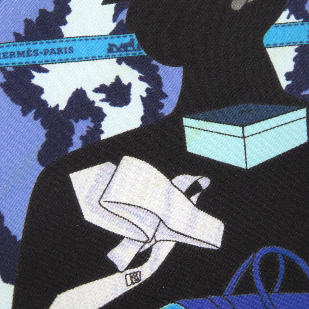 HERMES scarf silk blue Carre40 MONSIEUR ET MADAME Monsieur & Madam Women