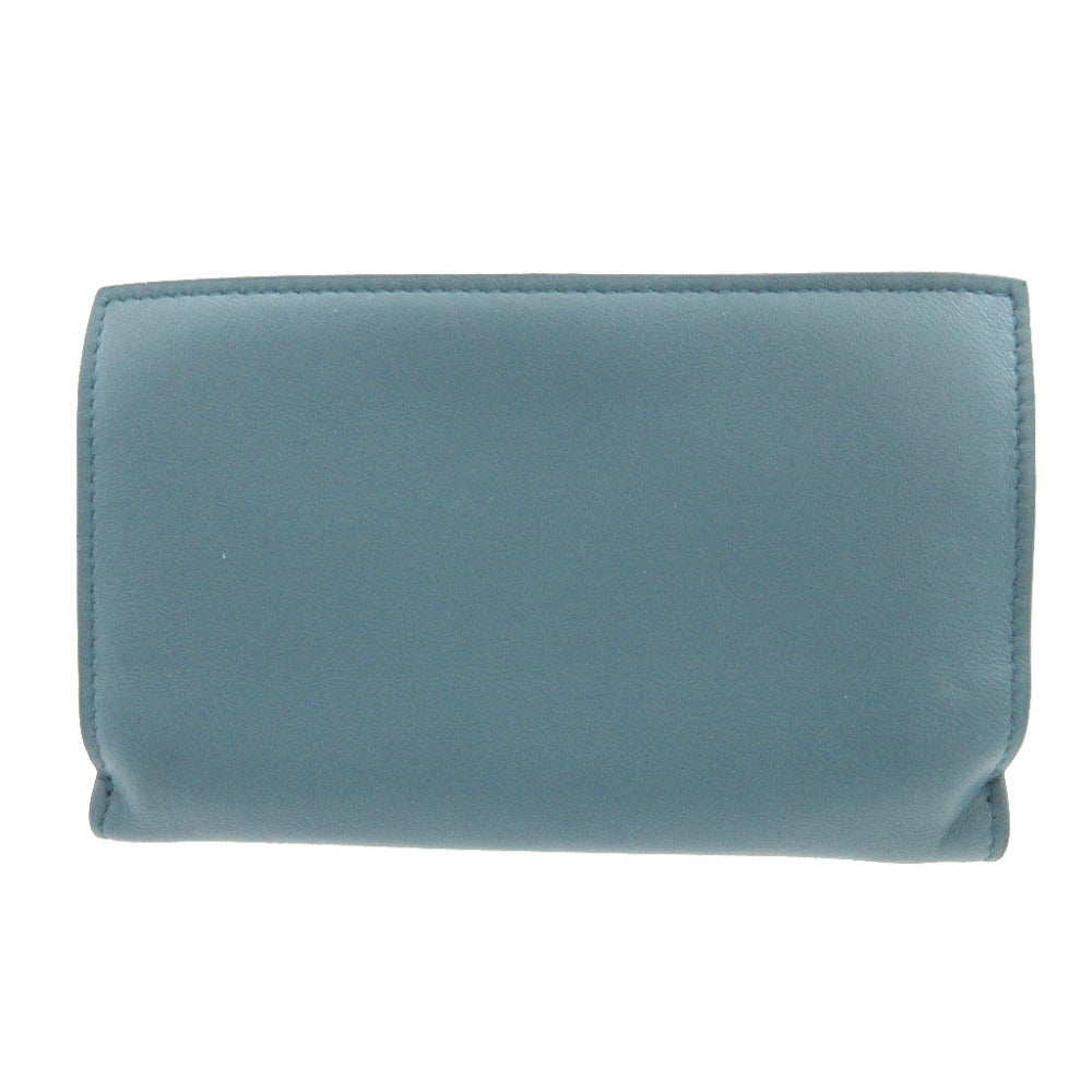 BOTTEGAVENETA Bifold Wallet leather blue flour unisex(Unisex)