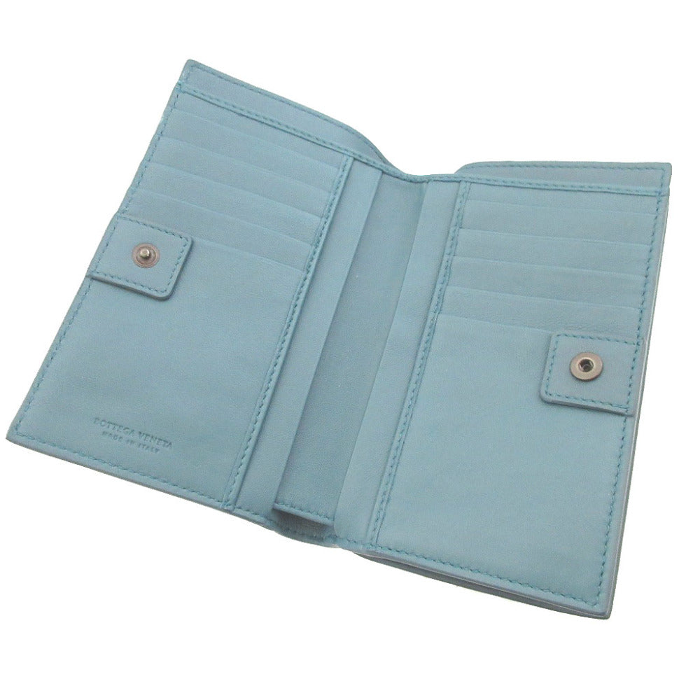 BOTTEGAVENETA Bifold Wallet leather blue flour unisex(Unisex)