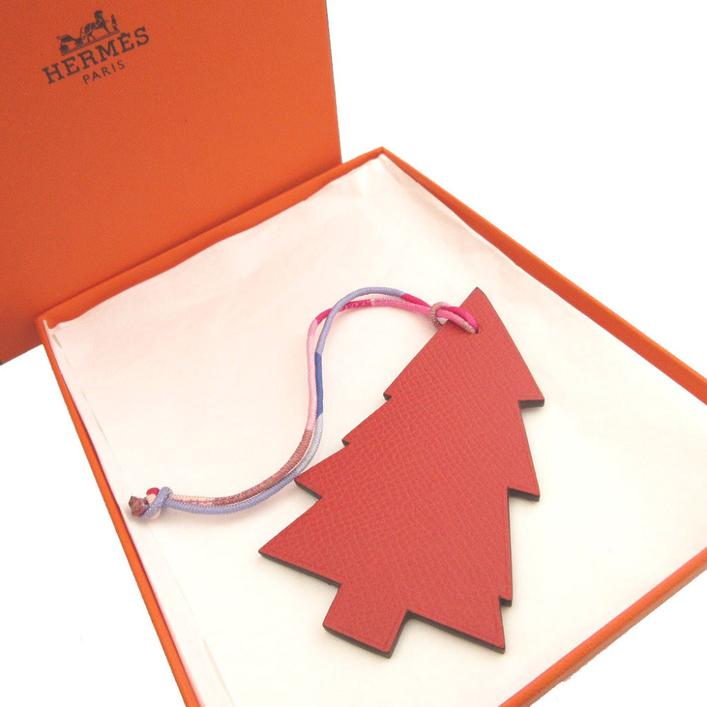 HERMES key ring Epsom , Togo Rosewood Petit Ash Tree unisex(Unisex)
