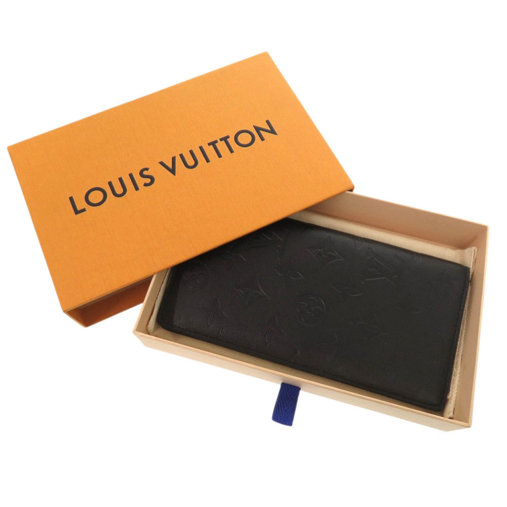 LOUIS VUITTON Long Wallet Purse M62900 leather Noir Monogram shadow Portefeuille Braza mens