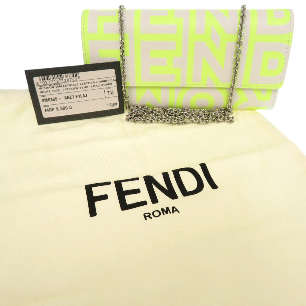 FENDI Long Wallet Purse leather yellow Chain wallet By Marc Jacobs Women