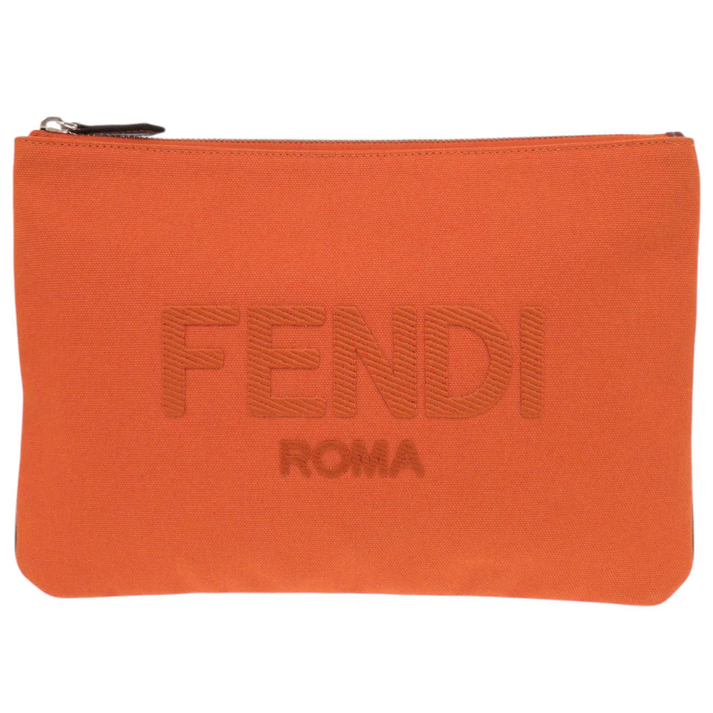 FENDI Clutch bag 7N0111 canvas Orange logo Women