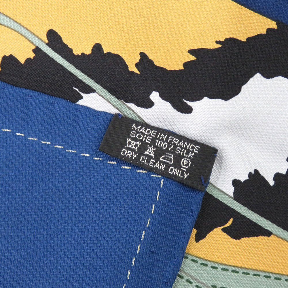 HERMES scarf silk blue Carre90 MONSIEUR ET MADAME Monsieur & Madam Women