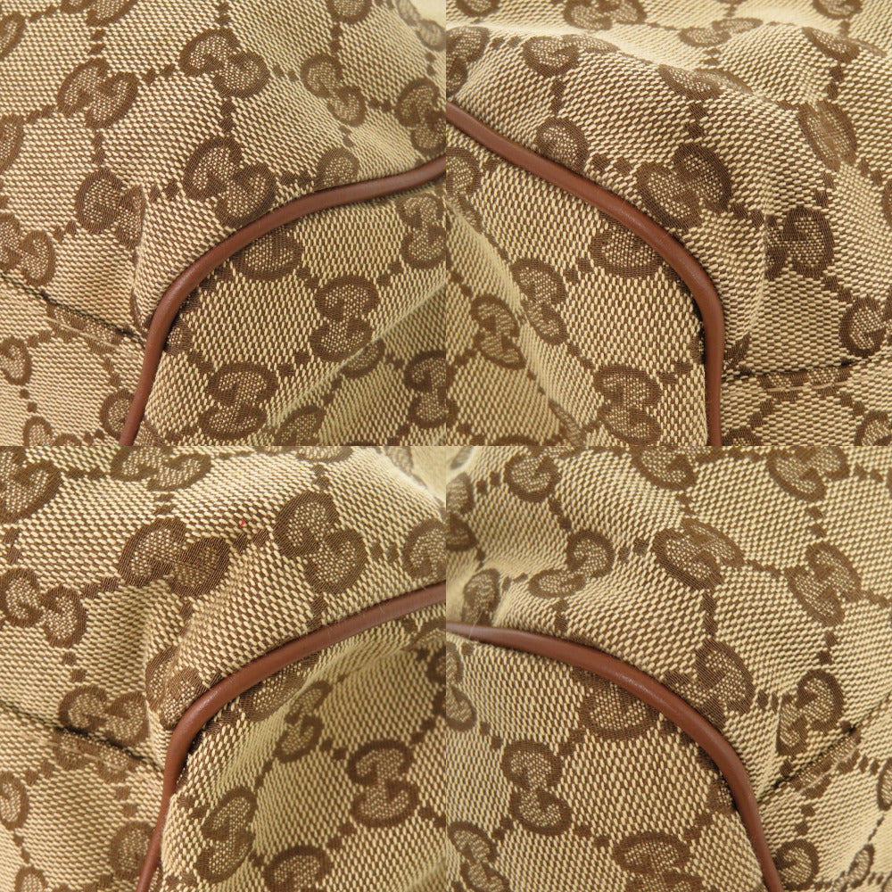 GUCCI Shoulder Bag 223974 GG canvas, leather beige 2WAY Sukey Women