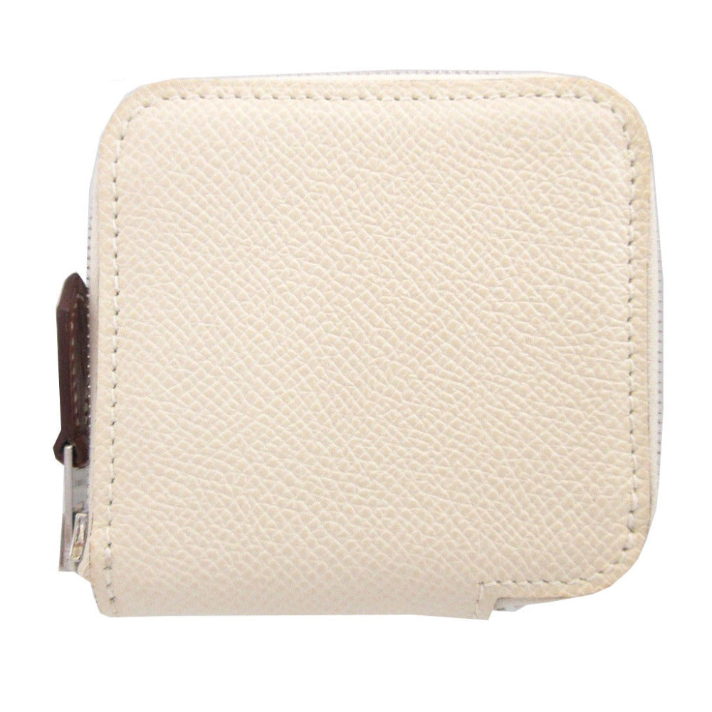 HERMES Coin case Epsom Ivory Azap Compact Mini Silkin Women