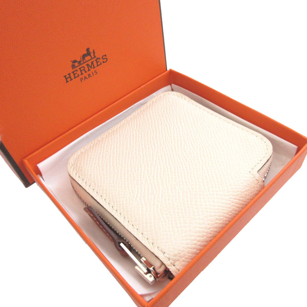 HERMES Coin case Epsom Ivory Azap Compact Mini Silkin Women