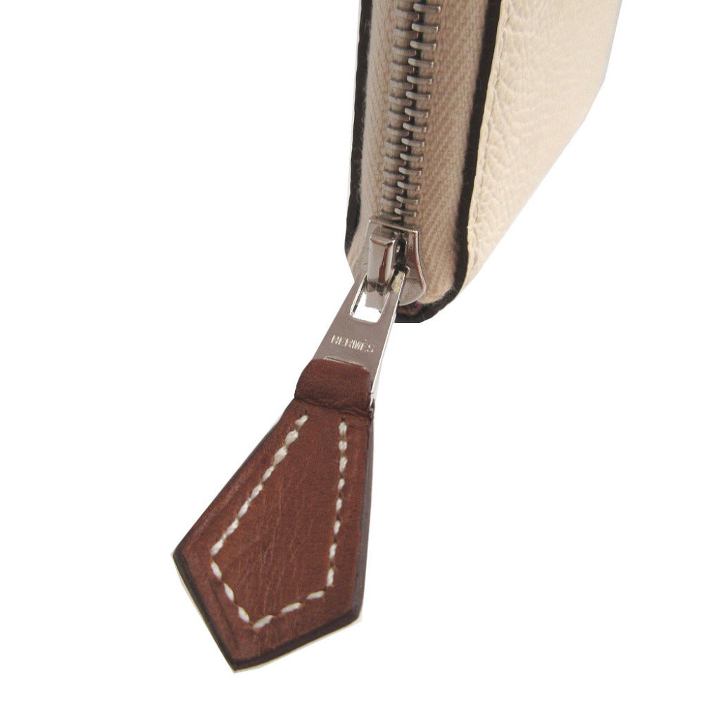 HERMES Coin case Epsom Ivory Azap Compact Mini Silkin Women
