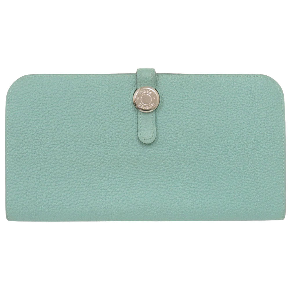 HERMES Long Wallet Purse Togo Blue Atoll Dogon Long Women