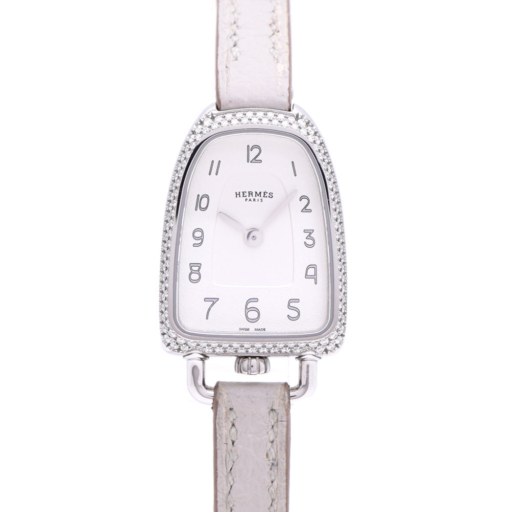 HERMES Watches Quartz GA1.130 Stainless Steel, Diamond white Galop d'Hermès MM white dial