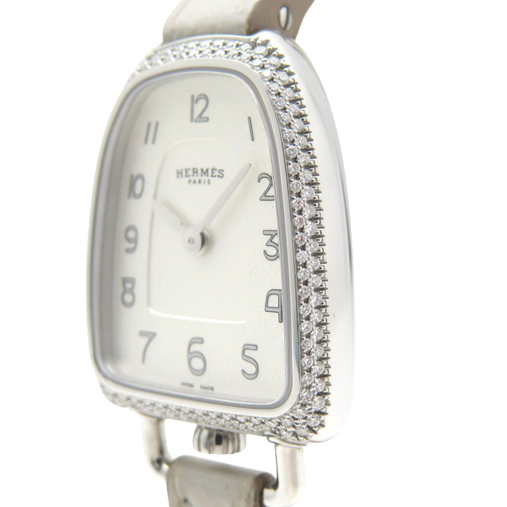 HERMES Watches Quartz GA1.130 Stainless Steel, Diamond white Galop d'Hermès MM white dial