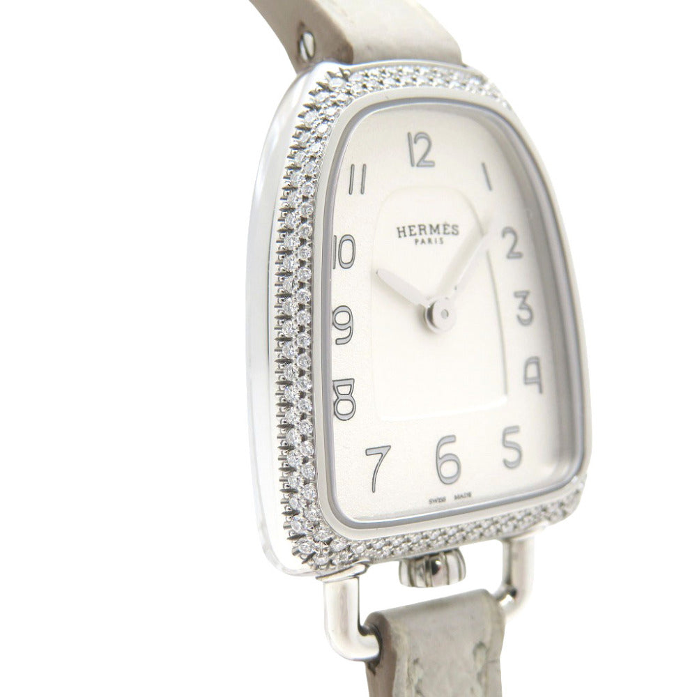 HERMES Watches Quartz GA1.130 Stainless Steel, Diamond white Galop d'Hermès MM white dial