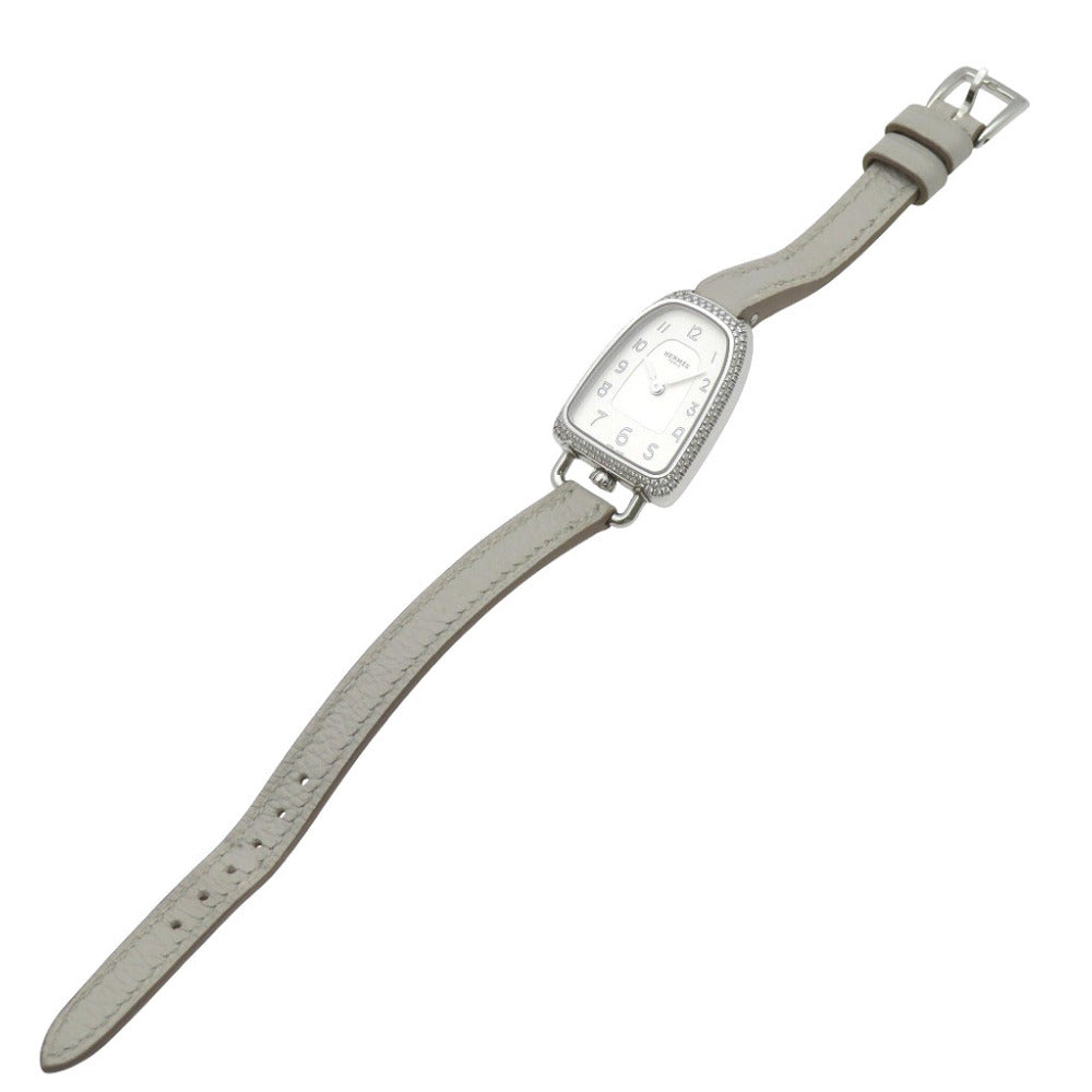 HERMES Watches Quartz GA1.130 Stainless Steel, Diamond white Galop d'Hermès MM white dial