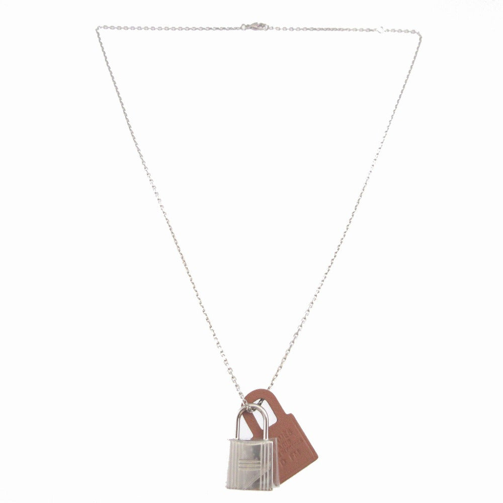 HERMES Necklace Metal , Swift Silver Oakley PendantPM Women