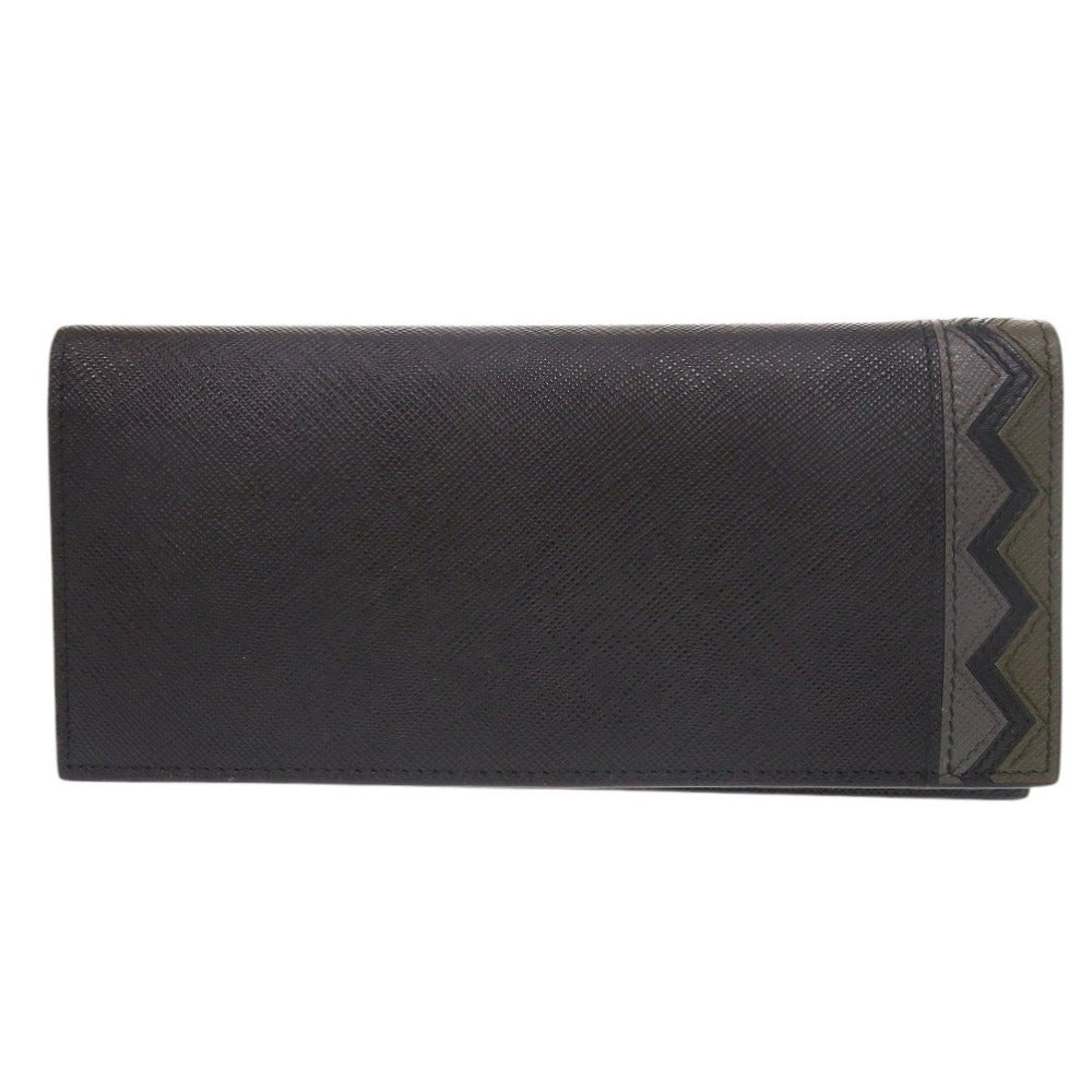 PRADA Long Wallet Purse 2MV836 leather black Bifold Walletlong wallet Safiano mens