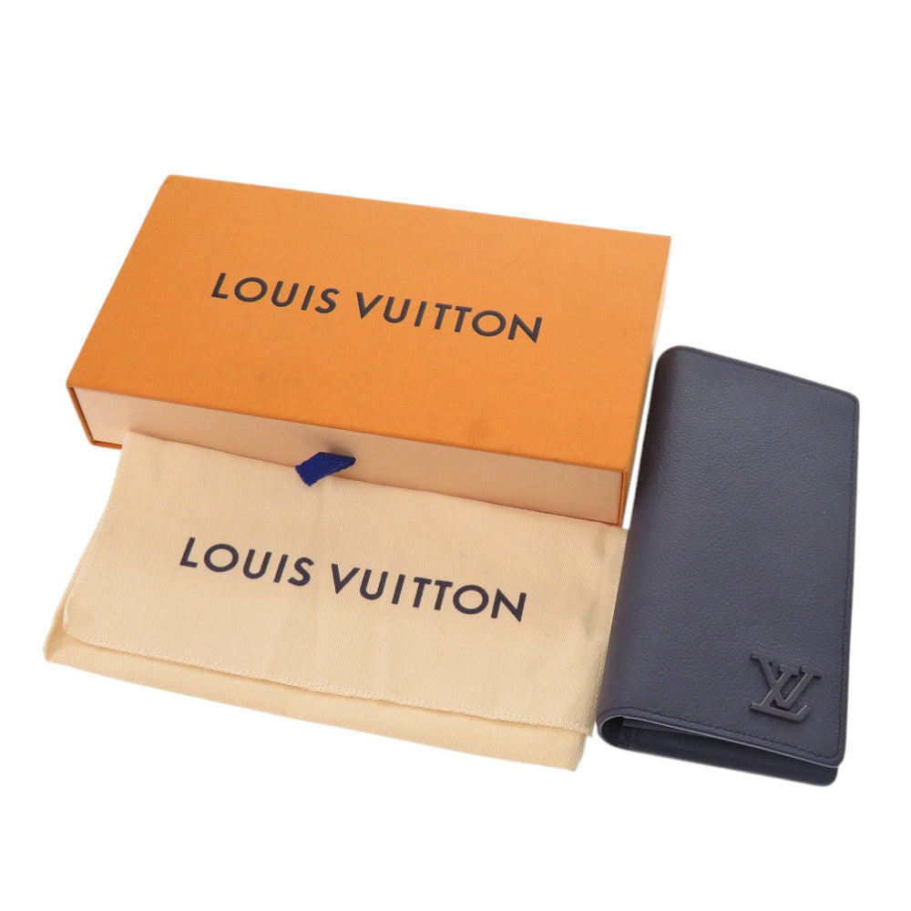 LOUIS VUITTON Long Wallet Purse M81810 Taurillon Clemence Leather Navy Portefeuille Plaza mens