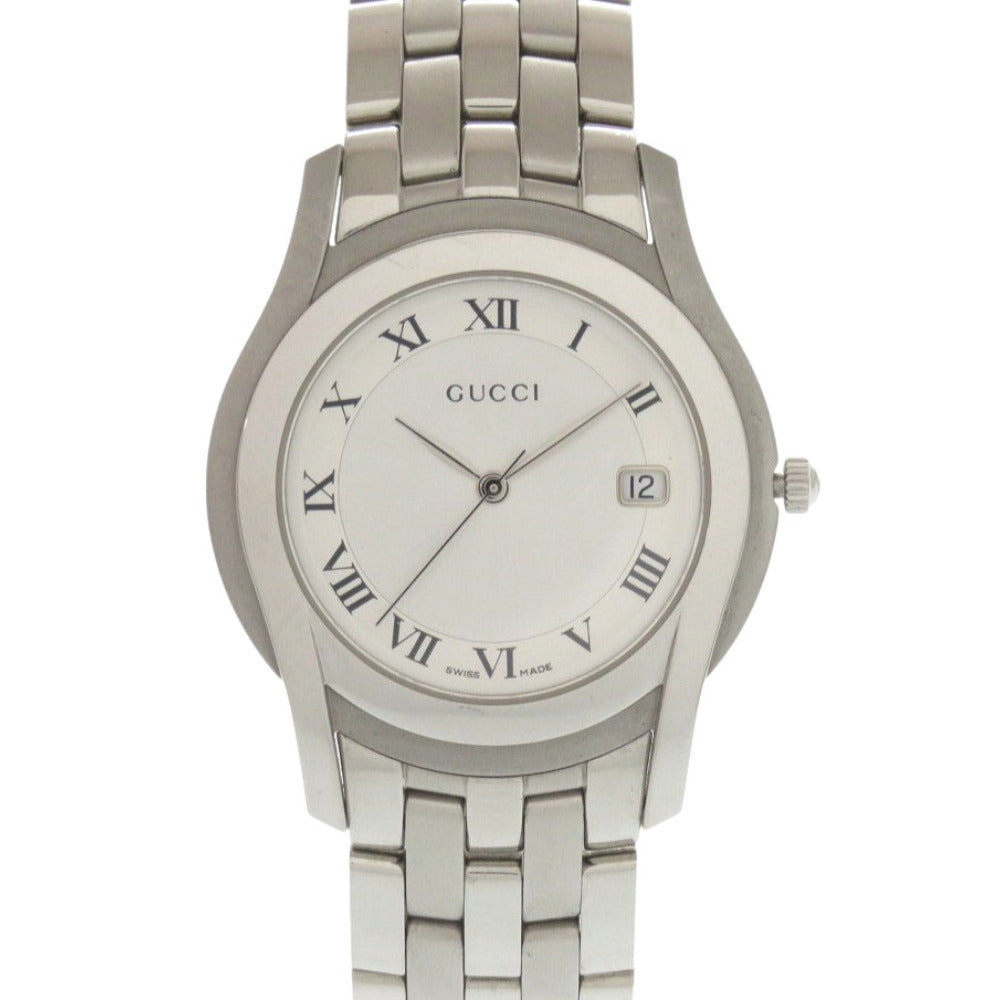 GUCCI Watches Quartz 5500M Stainless Steel Silver Quartz G class date Silver dial Women