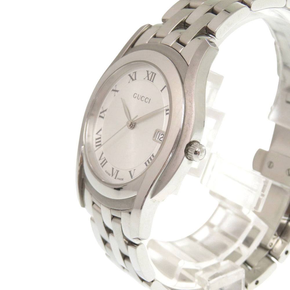 GUCCI Watches Quartz 5500M Stainless Steel Silver Quartz G class date Silver dial Women