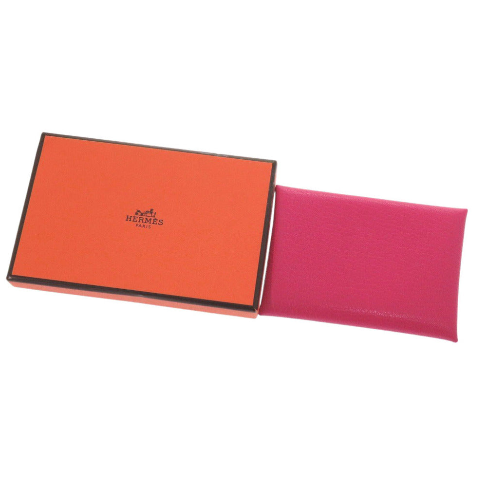 HERMES Card Case Shave Rose Extreme Calvi duo Women