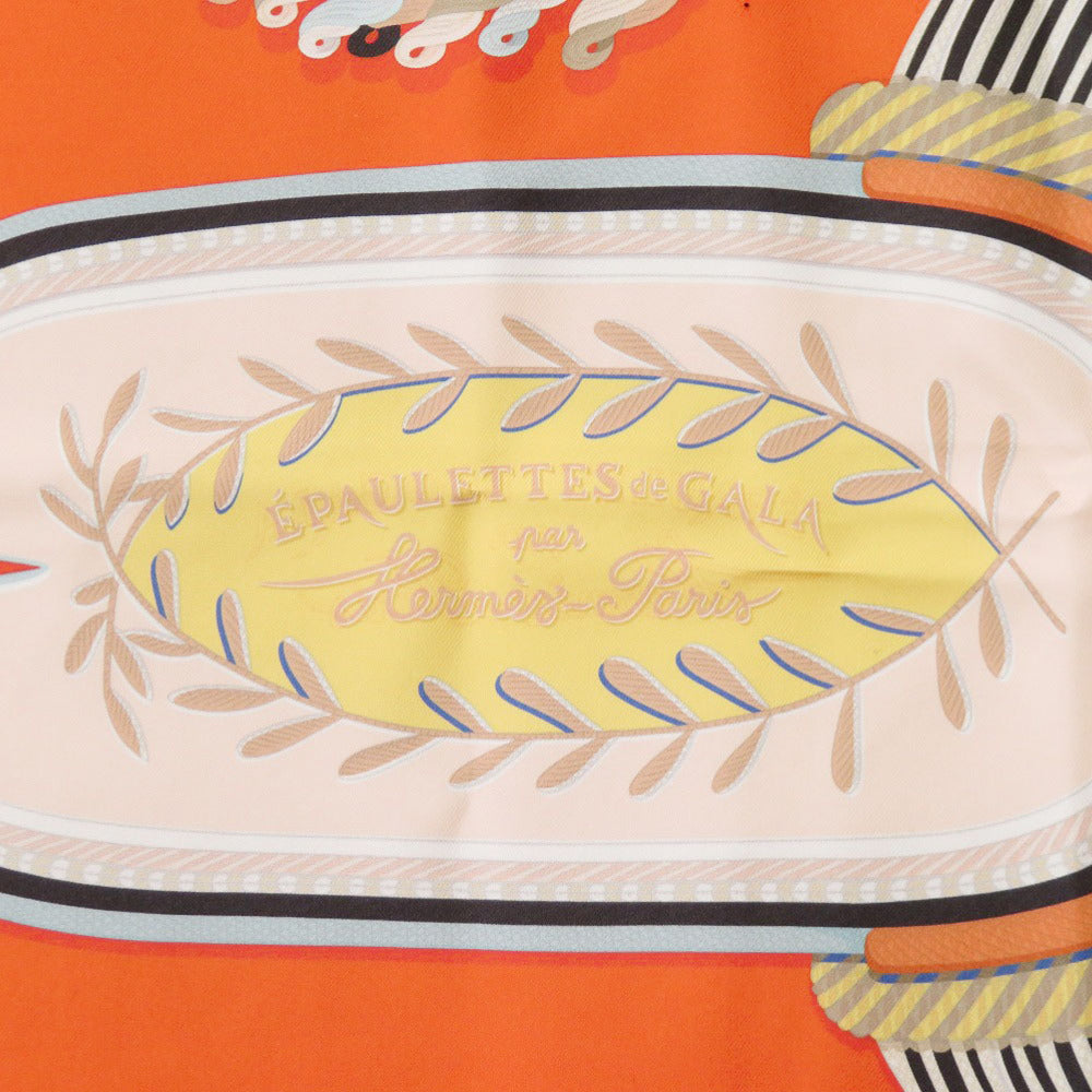 HERMES scarf silk Orange Carre90 Double Face Gala Epaulettes Women