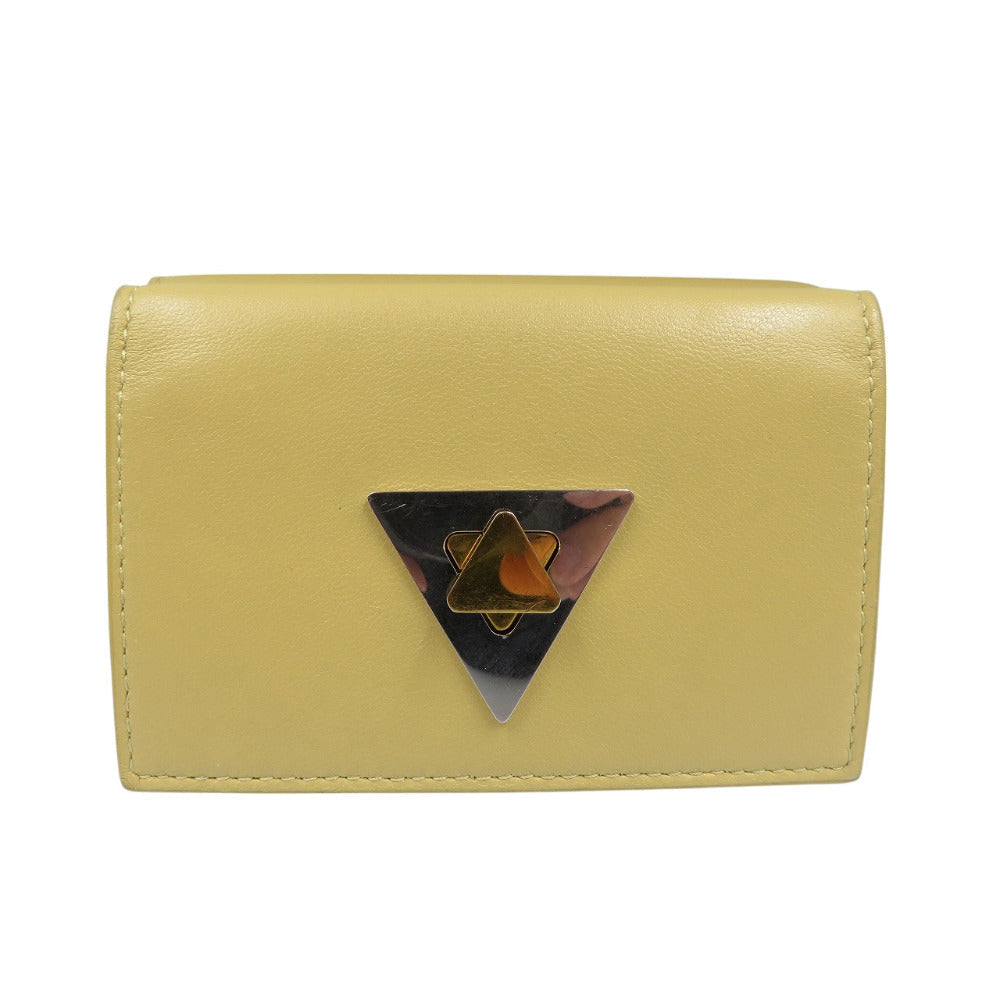BOTTEGAVENETA Tri-fold wallet Calfskin yellow Triangle Tiny Wallet Women