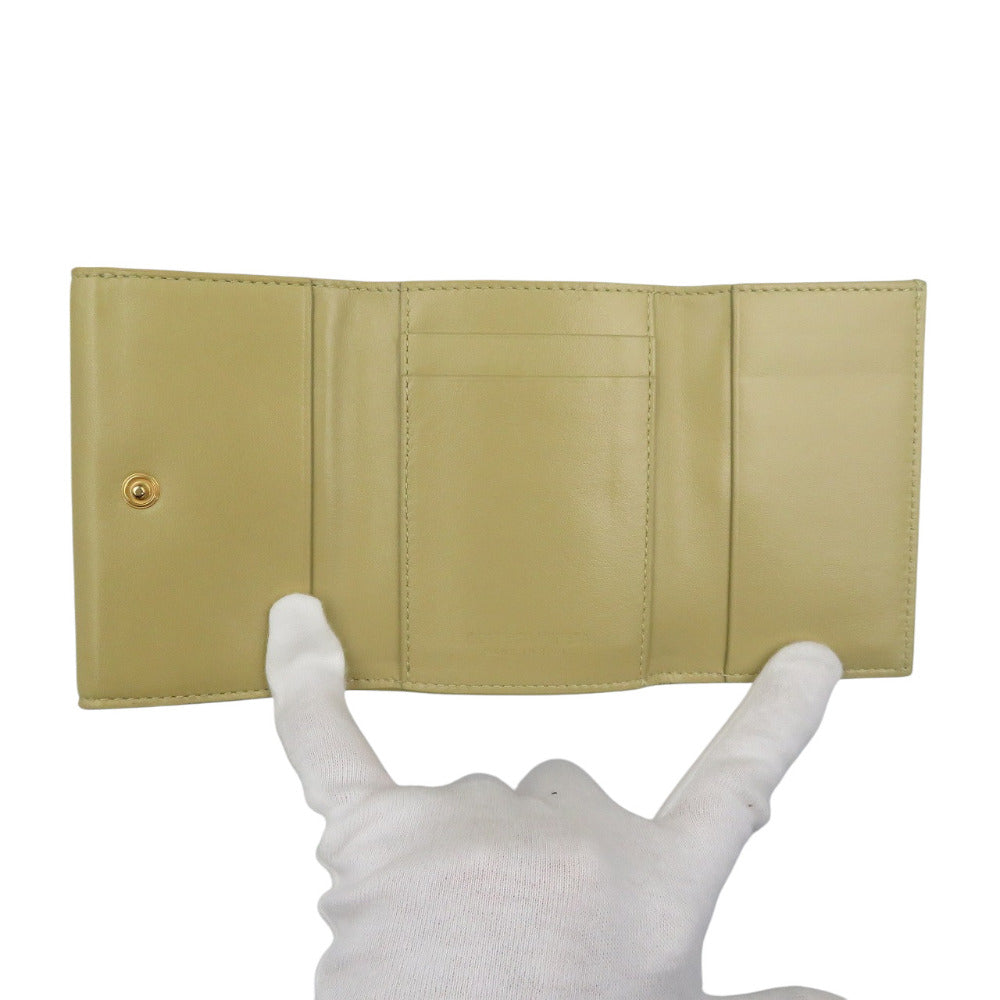 BOTTEGAVENETA Tri-fold wallet Calfskin yellow Triangle Tiny Wallet Women