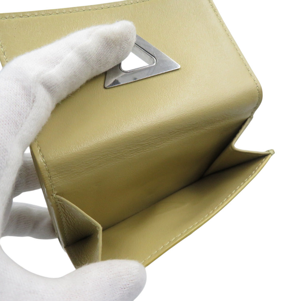 BOTTEGAVENETA Tri-fold wallet Calfskin yellow Triangle Tiny Wallet Women